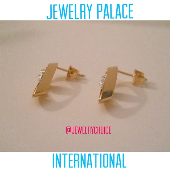 🆕14K Gold Filled Crystal Long Oval Shape Post Earrings - Picture 8 of 12